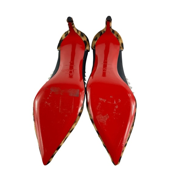 CHRISTIAN LOUBOUTIN Galativi Spikes 85 Leopard Mesh Heels Pump 37 - 7US - Picture 8 of 11
